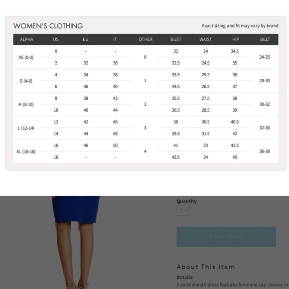 nwot! Love...Ady Solid Cap Sleeve Sheath Dress - Picture 3 of 6